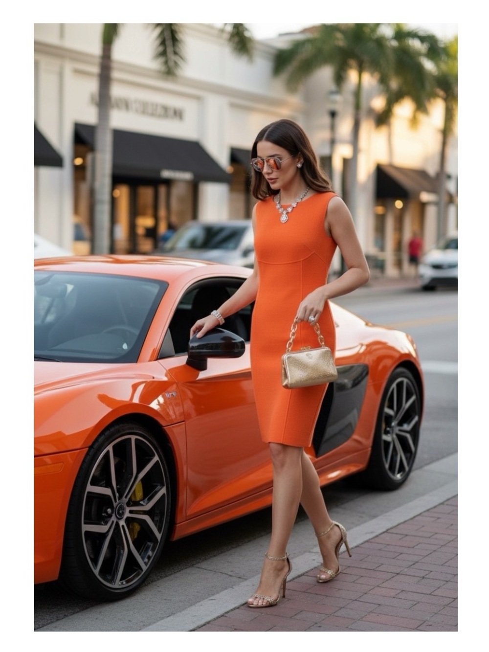 new Armani Collezioni ᪥ Sleeveless Sheath Mini Dress ᪥ Tangerine Coral ᪥ 4 ᪥